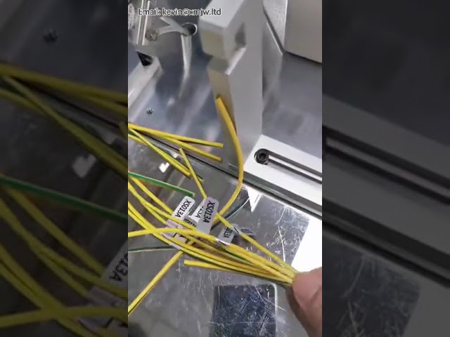 在线校正半折叠贴标机，电机线束与汽车线束自动贴标缠绕设备